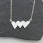 Sterling Silver Triple Heart Necklace By Lucy Kemp Silver Jewellery