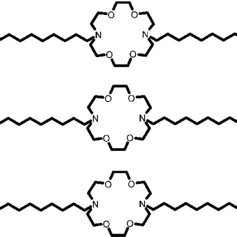 Structures Of Alkylated Azacrown Ether Amphiphiles Used In The Present