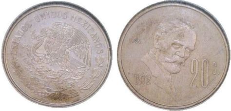 20 Centavos Pattern Madero Copper Nickel Mexique Numista