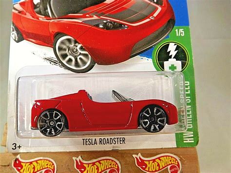 Hot Wheels HW Green Speed TESLA ROADSTER Red W Chrome Trap Spoke Contemporary