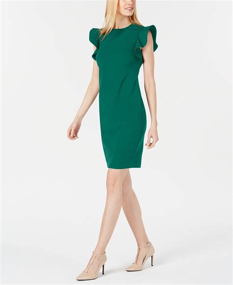 Calvin Klein Ruffle Sleeve Sheath Dress Macys