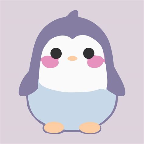 lindo pingüino adorable ilustración de dibujos animados de un animal