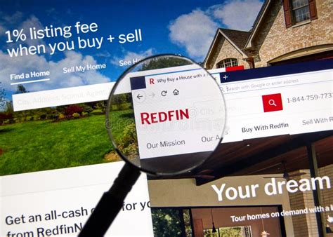 Redfin Logo on Official Site Under Magnifying Glass Editorial Stock ...