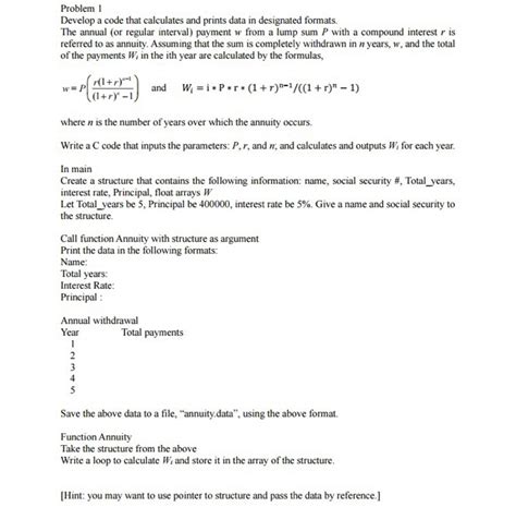 Solved Develop A Code That Calculates And Prints Data In