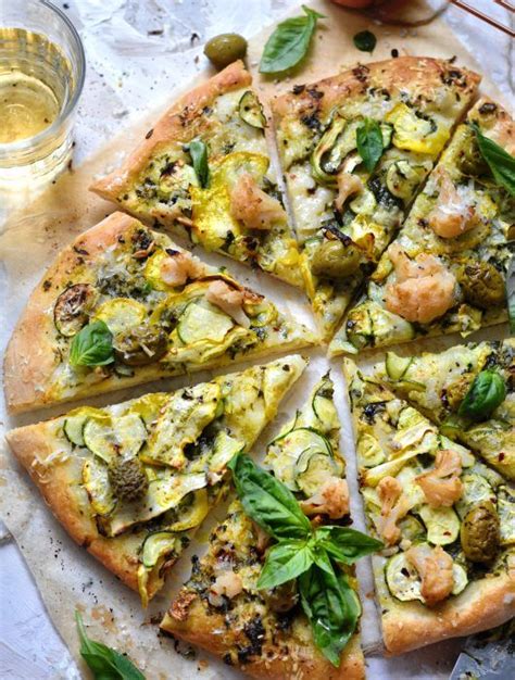 Vegan Green Goddess Zucchini And Pesto Pizza