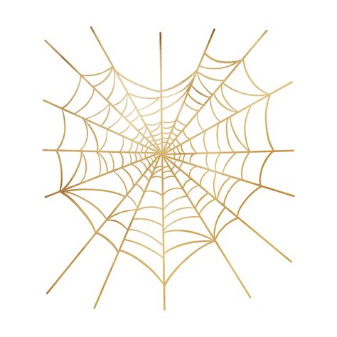 Golden Metallic Heart Spider Web 13220131 PNG