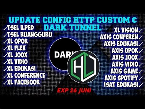 UPDATE CONFIG CUSTOM DARK TUNNEL UNLOCK SSH EXP 26 JUNI Isat