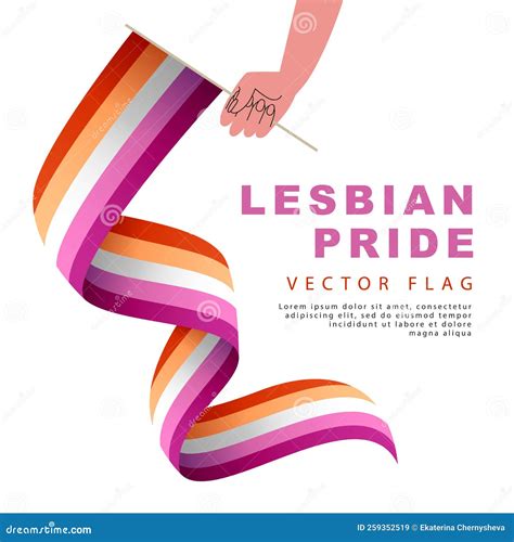 A Long Flag Of Lesbian Pride In A Woman S Hand Sexual Identification Stock Vector
