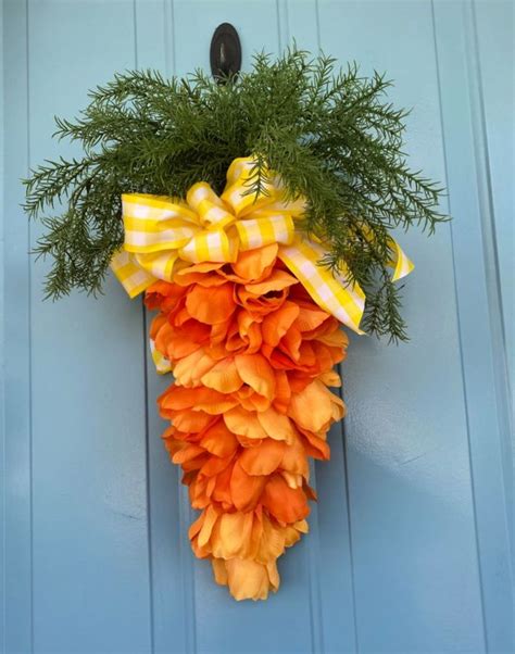 How To Make A Tulip Carrot Door Swag Celebrate Decorate Easter