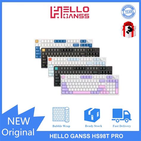 HELLO GANSS HS98T PRO Three Mode RGB Backlight Hot Swappable Mechanical Keyboard Shopee Malaysia