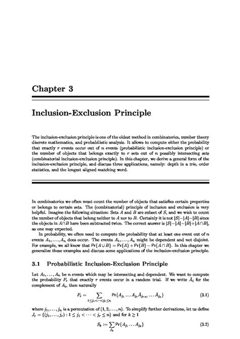 (PDF) Inclusion-Exclusion Principle and Its Variations | Wojciech ...