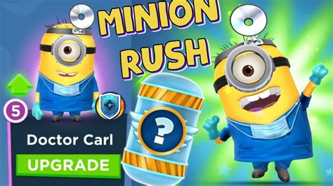 Minion Rush Upgrade Costume Doctor Carl Level Up 5 And Agent Prize Pod