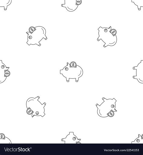 Piggy bank pattern seamless Royalty Free Vector Image