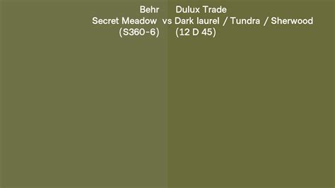 Behr Secret Meadow S360 6 Vs Dulux Trade Dark Laurel Tundra