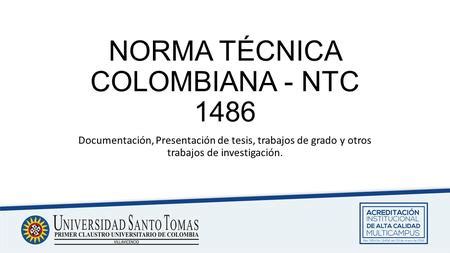 Normas De Icontec Presentaci N De Tesis Trabajos De Grado Y Otro