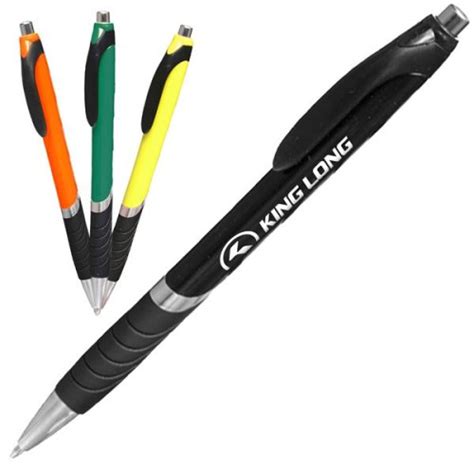 Clickable Rubber Grip Plastic Ballpoint Pens Everythingbranded Usa