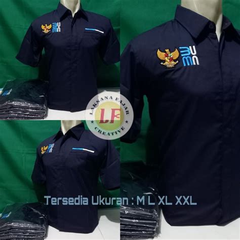 Jual Baju Kemeja Bumn Pendek Navy Di Lapak Laksana Fajar Bukalapak