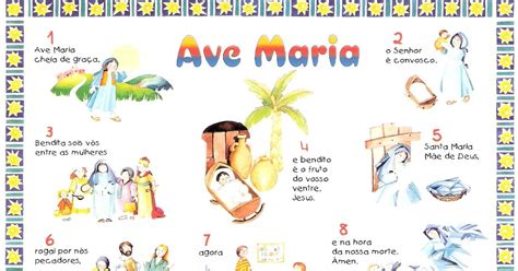 Orações Ave Maria e Anjo da Guarda Ilustradas Atividades Escolares