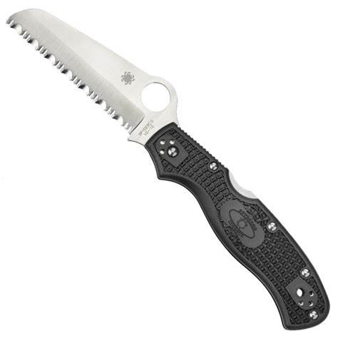 Spyderco Rescue 3 Vg 10 Steel Blade Folding Knife Black Mrknife