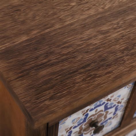 12 W Lingerie Chest Vertical Wood Storage Chest With Drawers For Bedroom Brown Carvings 17 L