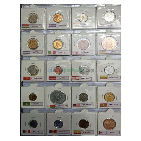 100 Different Countries Coins Collection Original Set with Album Country Flag and Name - Special ...