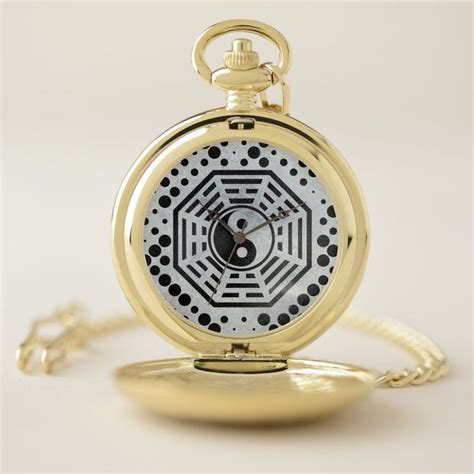 Yin And Yang Feng Shui Bagua Pocket Watch Adult Unisex Size Small Gold