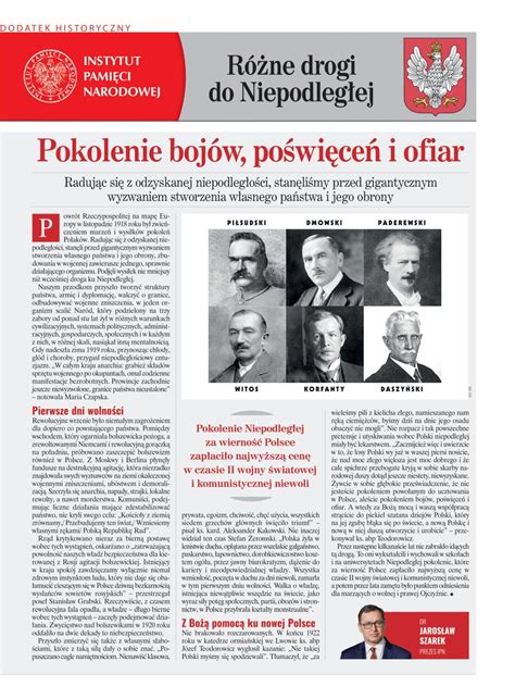 Dodatek prasowy IPN Różne drogi do Niepodległej Dodatki historyczne