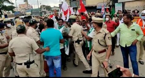 Farmers Protest In Support Of Bharat Bandh In Karnataka Photos Hd