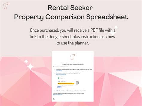 Rental Seeker Property Comparison Spreadsheet Tracker-- Real Estate