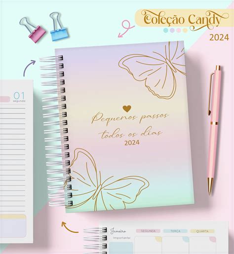 Agenda Personalizada Candy Color 2024 Elo7 Produtos Especiais