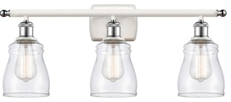 Ballston Bare Bulb 3 Light Bathroom Vanity Light In White And Polished