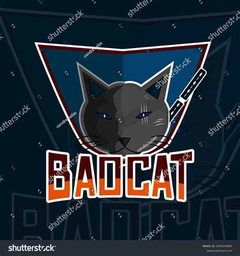 Cats Logo Esport Gaming Dark Style Stock Vector Royalty Free