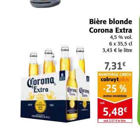 Promo Bi Re Blonde Corona Extra Vol Chez Colruyt Icatalogue Fr