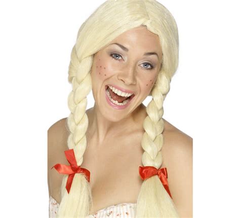 Perruque Hollandaise ou collégienne blonde à couettes