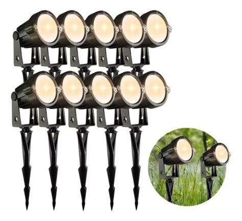 Kit 10 Luminária Espeto Jardim Cob Led 7w Luz Amarela Frete grátis