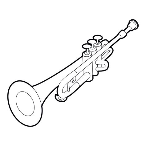 Trumpet icon, outline isometric style 14692912 Vector Art at Vecteezy