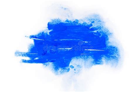 Aquarelle Peinture De Gouache L Claboussure Abstraite Bleue De Taches