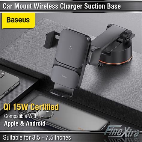 Jual BASEUS Wireless Charger Car Mount Auto Alignment Qi 15W Certified