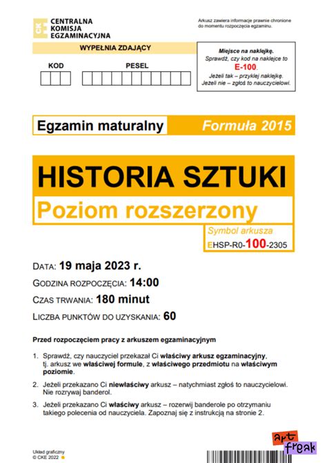 Matura Z Historii Sztuki Formu A Arkusz Cke Odpowiedzi