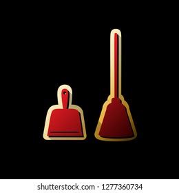 Dustpan Sign Scoop Cleaning Garbage Housework Stock Vector Royalty