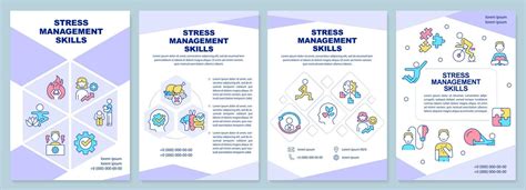 Stress Management Skills Purple Brochure Template Healthcare Leaflet