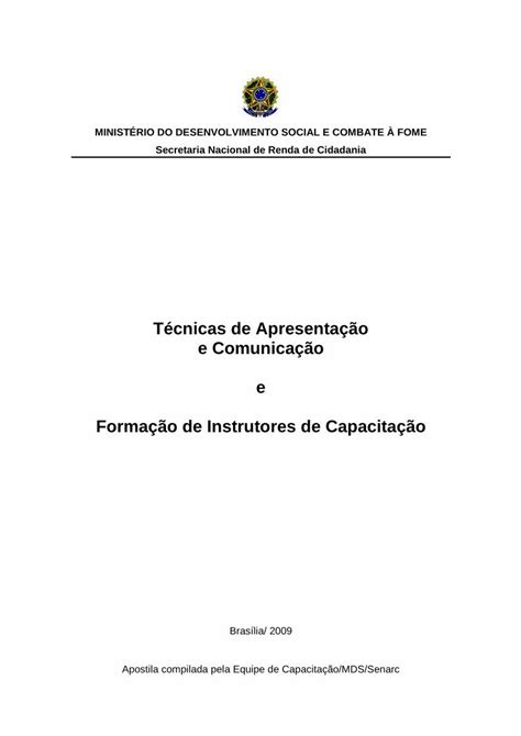 Pdf Apostila T Cnicas De Apresenta O E Comunica Oantigo Sst Sc Gov