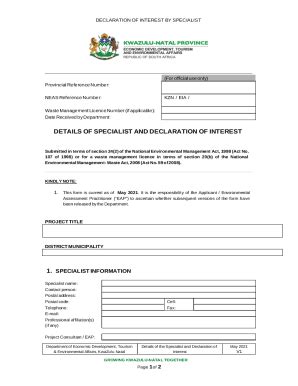 Fillable Online Application Form For Environmental Authorisation