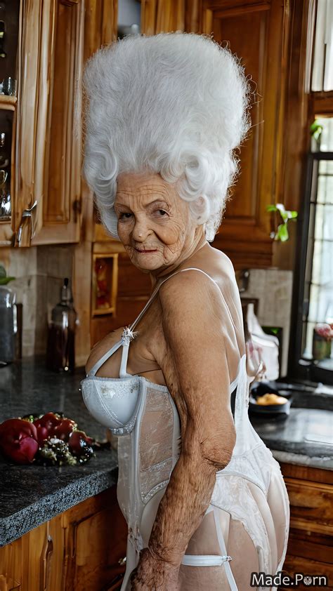 Sex Porn Long Hair Made 90 Negligee Kitchen White Caucasian Granny Photo