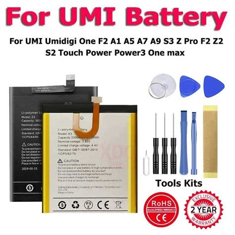 XDOU D 2024 Battery For UMI Umidigi A1 S2 A3 A9 A5 Z2 A7 F2 S3 F1 Z Pro