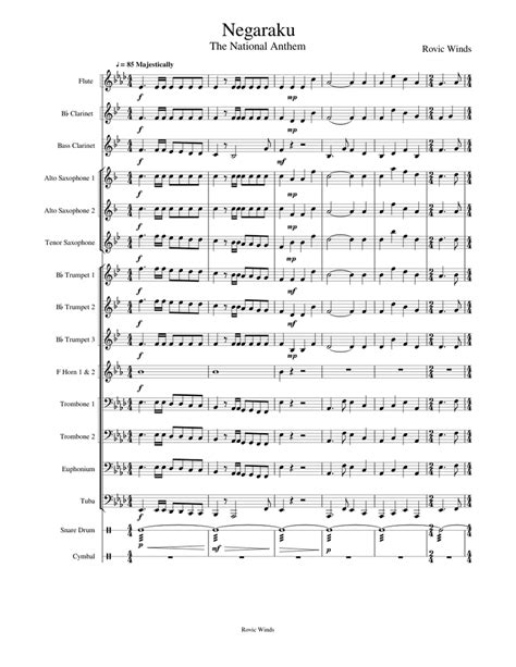 Negaraku Majestic Sheet music for Trumpet (In B Flat), Trombone, Flute ...