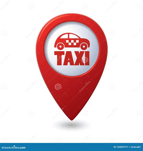 Indicador Del Mapa Con El Icono Del Taxi Ilustración Del Vector