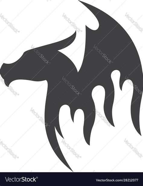 Dragon fire silhouette creative Royalty Free Vector Image