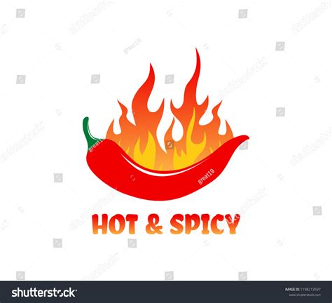 Chili Hot Spicy Food Vector Logo Stock Vector Royalty Free 1198213597