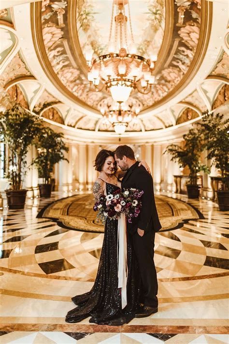 Badass Venetian Las Vegas Elopement With A Black Sequinned Dress And Frenchie Inspiration 31